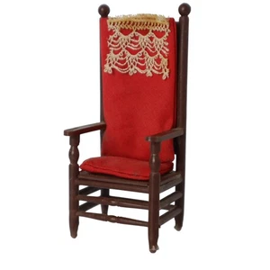 Vintage Puppenhaus Möbel Stuhl rote Kissen Kunststoff Landhaus Hongkong 70er Jahre - Bild 1 von 9