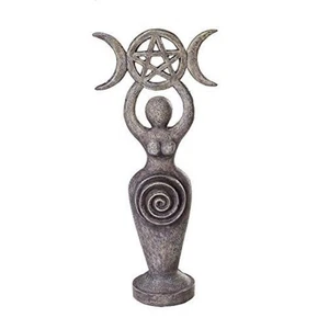 The Spiral Goddess Triple Moon Pentacle Figurine Wiccan Witch Decoration New - Picture 1 of 1