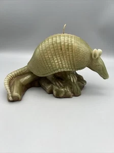 Vintage Green Southwest Armadillo Candle Figurine Texas Large - Picture 1 of 10