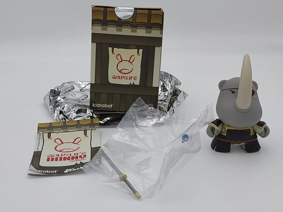 Kidrobot Dunny Gold Life Samurai Hicks 3" Vinyl Mini Figure 2/16 Huck Gee - Image 1 of 4