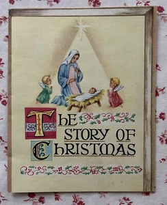 Vintage Mid Century “The Story of Christmas” Cute Angels Nativity Greeting Card - Picture 1 of 4