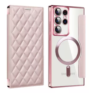 Magnetic Wallet Flip Case Leather Rugged Cover For Samsung Galaxy S25 Ultra S24 - Picture 1 of 20
