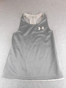 Under Armour Youth Boys Reversible Sleeveless Basketball Top Sz YM Silver/White