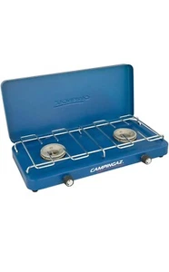 ✅ Fornello 2 Fuochi Portatile da Viaggio Campeggio a Gas Blu con Valigetta 1500W - Foto 1 di 2