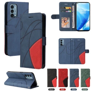For Motorola G60 OnePlus Nord N200 Stitching PU Leather Flip Wallet Case Cover - Picture 1 of 15
