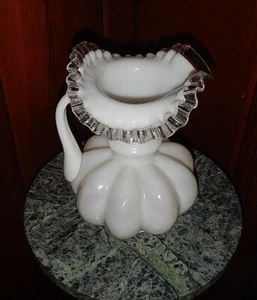 JACK IN THE PULPIT VASE GROSS 9" hoch VINTAGE MILCHGLAS - Bild 1 von 2