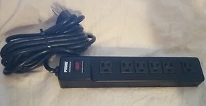 Prime Brand 6-outlet Surge Protector - 12 Foot Cord Black - Picture 1 of 5