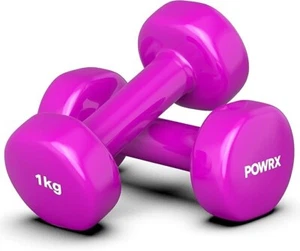 Vinyl halters paar (2 x 1 kg (roze)) Ideaal voor gymnastiek aerobics pilates 05 - Bild 1 von 5