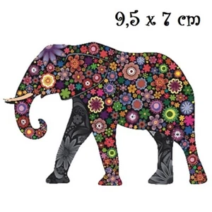 Patch Applique, Transfert thermocollant, ÉLÉPHANT, Fleur rosace multicolore,T164 - Picture 1 of 1