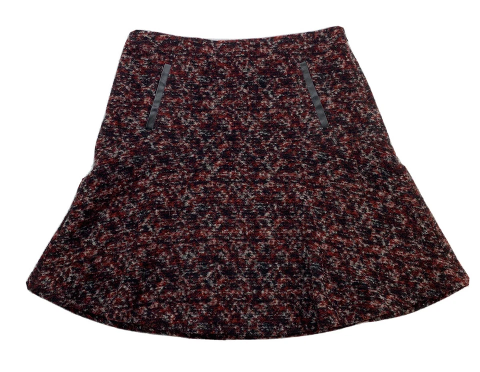 Falda Ann Taylor Mujer Talla 4 Forrada Patrón Geométrico Línea A Círculo 86% Lana Foto 1 de 4