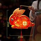 Gift Chinese New Year Red Bunny Lanterns Handmade LED Light Rabbit Lantern