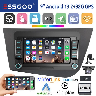 Für Seat Leon 1P1 2005-11 DAB+ 32G Android 13 Carplay Autoradio GPS Navi RDS Kam - Bild 1 von 4