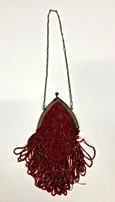 Antique Victorian Micro Beaded Purse Evening Bag Circa Late 1800 or Early 1900's - Image 1 of 4