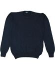 Vintage Mens Crew Neck Jumper Sweater 2Xl Navy Blue Wool Cd10