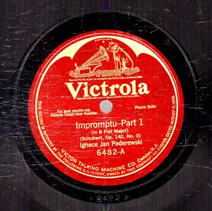 128ci. Ignace Jan Paderewski - Impromptu in B Flat - (Schubert) - Victor 6482 - Imagen 1 de 1
