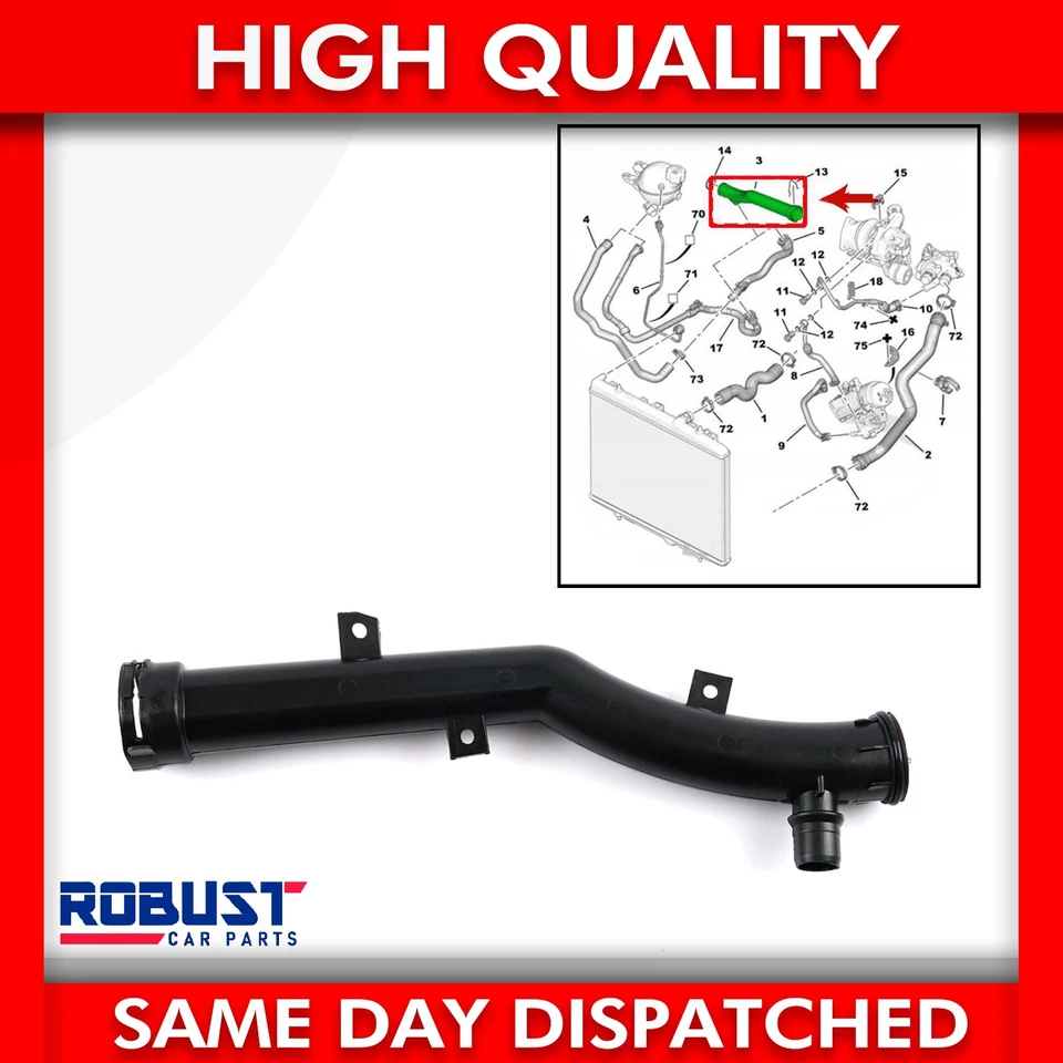 WATER COOLANT PUMP HOSE PIPE FOR CITROEN C3 C4 C5 DS3 DS4 1.6 1351VF 1351NE
