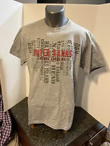 T-shirt adulto Outer Banks North Carolina grigio rosso grande cotone poli - nuova con etichetta - Foto 1 di 13