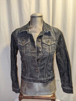 Chaqueta de mezclilla Guess Jean para mujer mediana bordada con logotipo de diseñador talla pequeña Foto 1 de 4