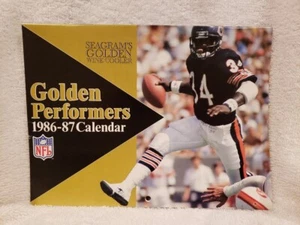 RARE 1986-87 Seagram's Coolers NFL Calendar Schedule Walter Payton Chicago Bears - Picture 1 of 4