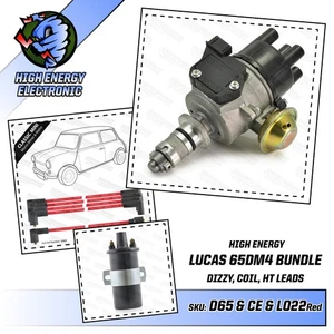 A Plus Engine Electronic Distributor 65D High Energy Coil Red 8mm HT Leads Mini - Picture 1 of 12