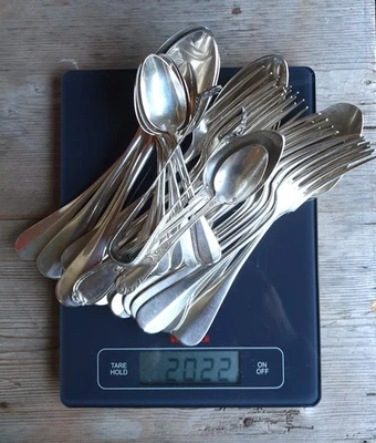 LOT 2 KG COUVERTS ARGENT MASSIF MINERVE 1ER TITRE 950/1000 - Photo 1/4