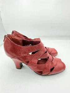 Aerosoles Leder Pumps rot Gr. 7,5 offene Zehenpartie Riemchen Käfigabsatz 2041 - Bild 1 von 12