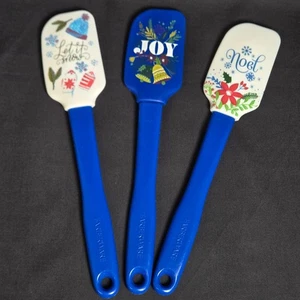 Farberware Holiday Christmas Spatula Set of 3 Joy Noel Let It Snow Silicone - Picture 1 of 13