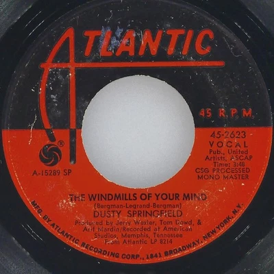 DUSTY SPRINGFIELD The Windmills Of Your Mind ATLANTIC 45-2623 VG- 45rpm 7" 1969 - Image 1 of 4