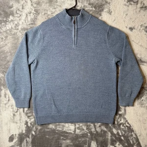L.L. Bean Quarter Zip Long Sleeve Turtle Neck Size X-Large Tall Blue Sweater - Picture 1 of 7