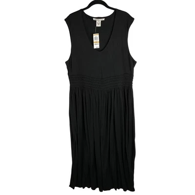 NEW American Rag CIE Black Maxi Sleeveless V-Neck Dress Braided Waist Accent 3X - Image 1 of 4
