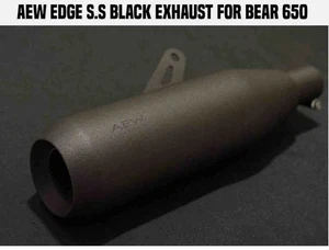 AEW EDGE EXHAUST BLACK FIT FOR ROYAL ENFIELD BEAR 650 - Picture 1 of 5