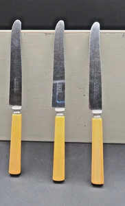 Vintage 3er Set Buttermesser mit Bakelitgriff Edelstahl gemarkt BEST - Bild 1 von 4