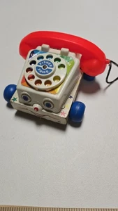 Vintage Fisher Price Chatter Telephone Pull Toy 747 Rotary Dial 1960s Classic - Picture 1 of 8
