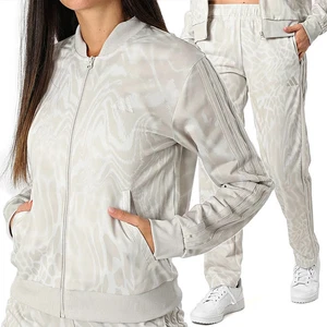 Tuta ADIDAS Donna S M L Beige Acetata comoda 3 stripes palestra felpa pantalone - Imagen 1 de 8