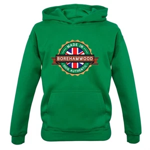 Made In Borehamwood - Kids Hoodie / Sweater - Town City Village Born Love Live - Picture 1 of 20