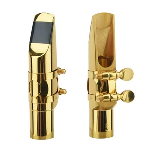 Alto Sax Saxophone Mouthpiece w/Cap & Ligatures, Brass Metal Eb Alto Sax Mout... - Picture 1 of 9