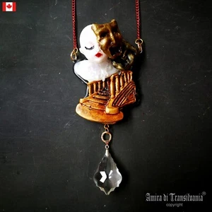 Jewelry Necklace Pendant Antique Baroque Belle Epoque Art Deco Phantom of Opera - Picture 1 of 24