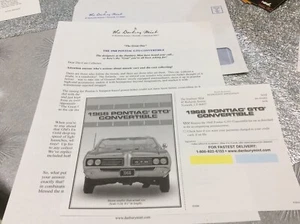 Danbury Mint 1968 Pontiac GTO paperwork - Picture 1 of 1