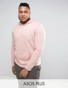 ASOS PLUS Men's Hoodie In Pink Powder 2XL Reg Cotton 05863859 1033017 7833839 - Picture 1 of 4