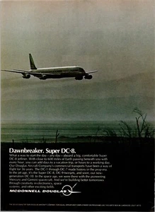 VINTAGE 1969 SUPER DC-8 PLANE MCDONNELL DOUGLAS PRINT AD - Picture 1 of 1