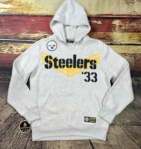 Pittsburgh Steelers Sudadera con Capucha Hombre MEDIANA NFL Fútbol Marfil Nueva con Etiquetas - Imagen 1 de 10