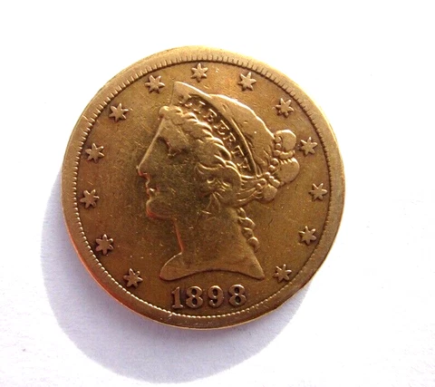 1898-S LIBERTY HEAD HALF EAGLE $5 DOLLAR GOLD SAN FRANCISCO MINT NICE HIGH GRADE Cover