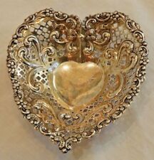 Vintage Gorham Sterling Silver Repousse Heart Dish