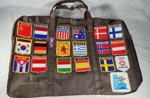Vintage Carry-on European Country Travel Patches Bag 1960's 1970s 1980s Suitcase - Picture 1 of 11