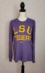 LSU Tigers Nike Long Sleeve T-Shirt, Purple & Yellow, Athletic Cut, Size Medium - Picture 1 of 5