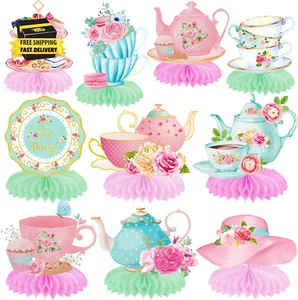 Tea Party Honeycomb Centerpieces Princess Tea Party Decorations Teapot Table Dec - Picture 1 of 8