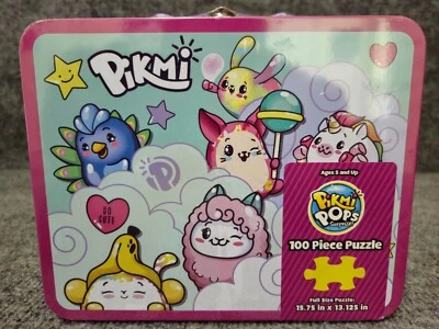 Quebra-cabeça Pikmi Pops Surprise 100 peças em lancheira de metal - Imagem 1 de 4