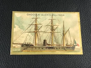CHROMO CARD TESTU & MASSIN CHOCOLAT GUERIN BOUTRON CUIRASSE  EPOQUE 1880 90  - Picture 1 of 2