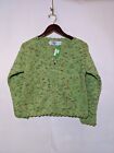 Nwt The Sweater Venture Mint Green Flecked Cotton Cardigan Sweater Medium