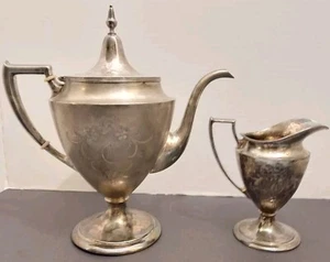 Lote cuádruple de tetera de plata Pairpoint Manufacturing Co jarra antigua B321 - Imagen 1 de 20